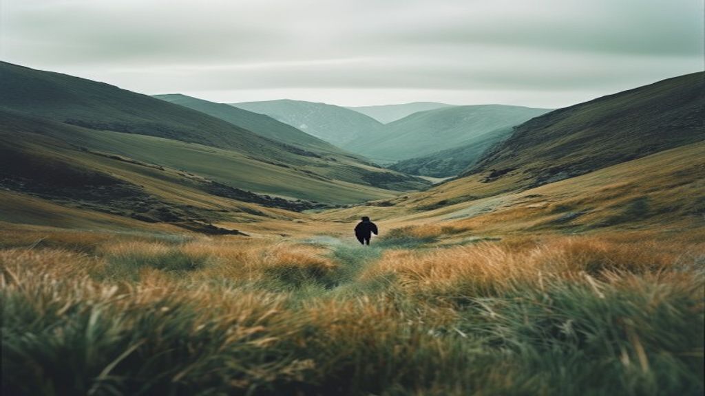 Alpine ridge walk with sweeping valley views and native tussock grasslands